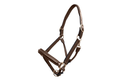 Platinum Leather Show Halter - Brown