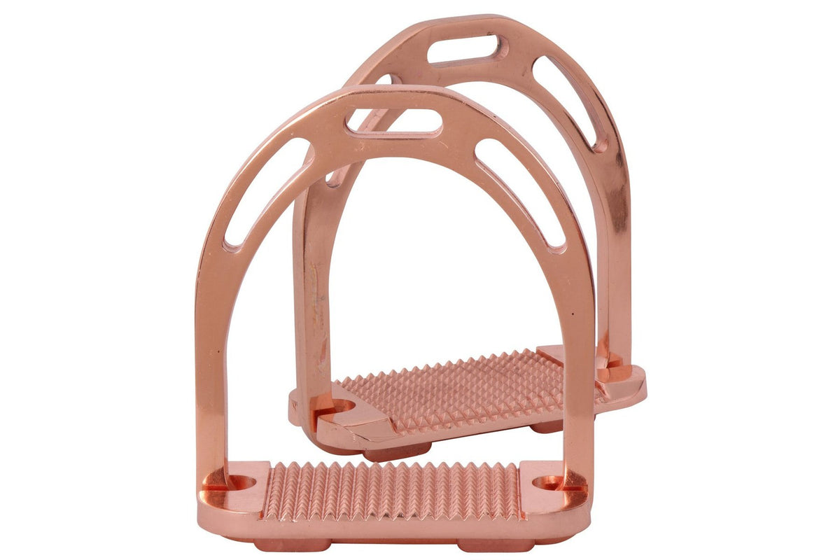 Platinum Lightweight Aluminium Stirrup Irons - Rose Gold