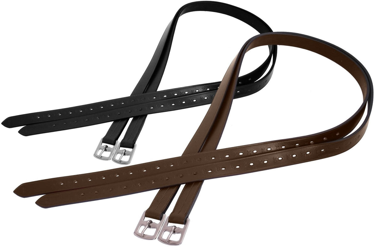 Platinum Pre-Stretched Stirrup Leathers - Black