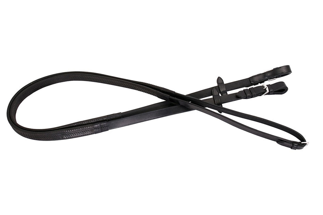 Platinum Rubber Grip Reins - Black