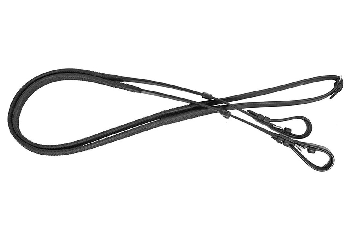 Platinum Rubber Grip Reins - Black
