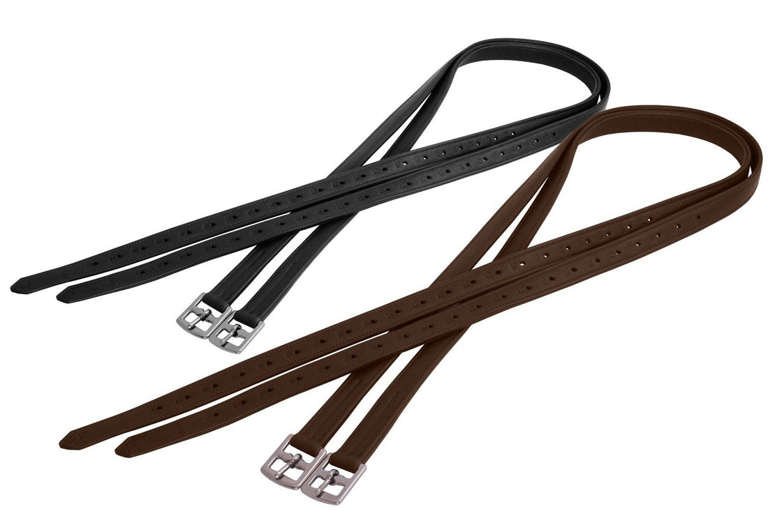 Platinum Soft Leather Stirrup Leathers - Black