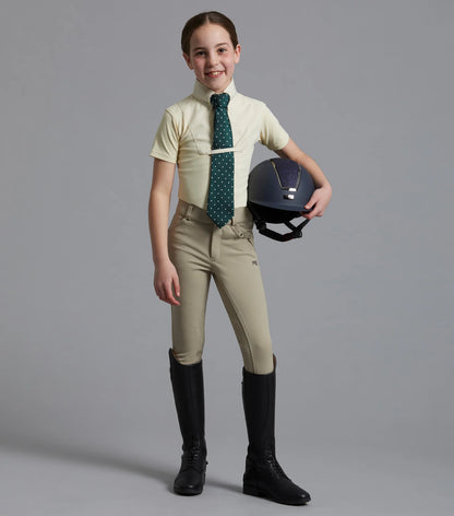 Premier Equine Brava Girls Full Seat Gel Competiton Riding Breeches - Beige - 3