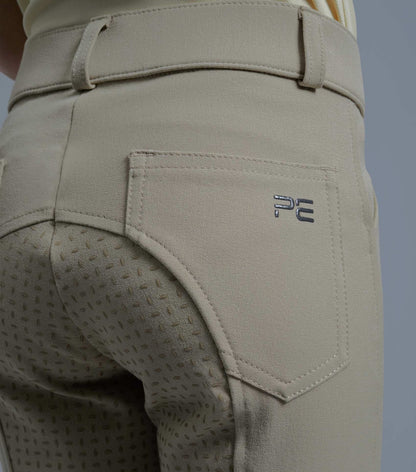 Premier Equine Brava Girls Full Seat Gel Competiton Riding Breeches - Beige - 5