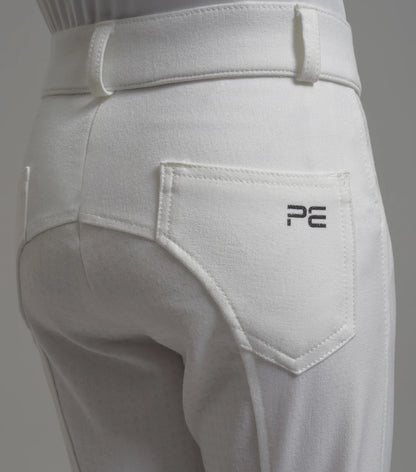 Premier Equine Brava Girls Full Seat Gel Competiton Riding Breeches - White - 5