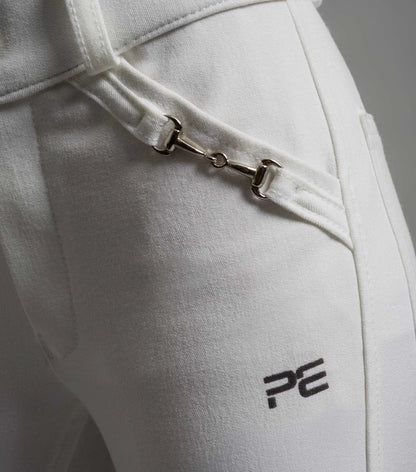 Premier Equine Brava Girls Full Seat Gel Competiton Riding Breeches - White - 6