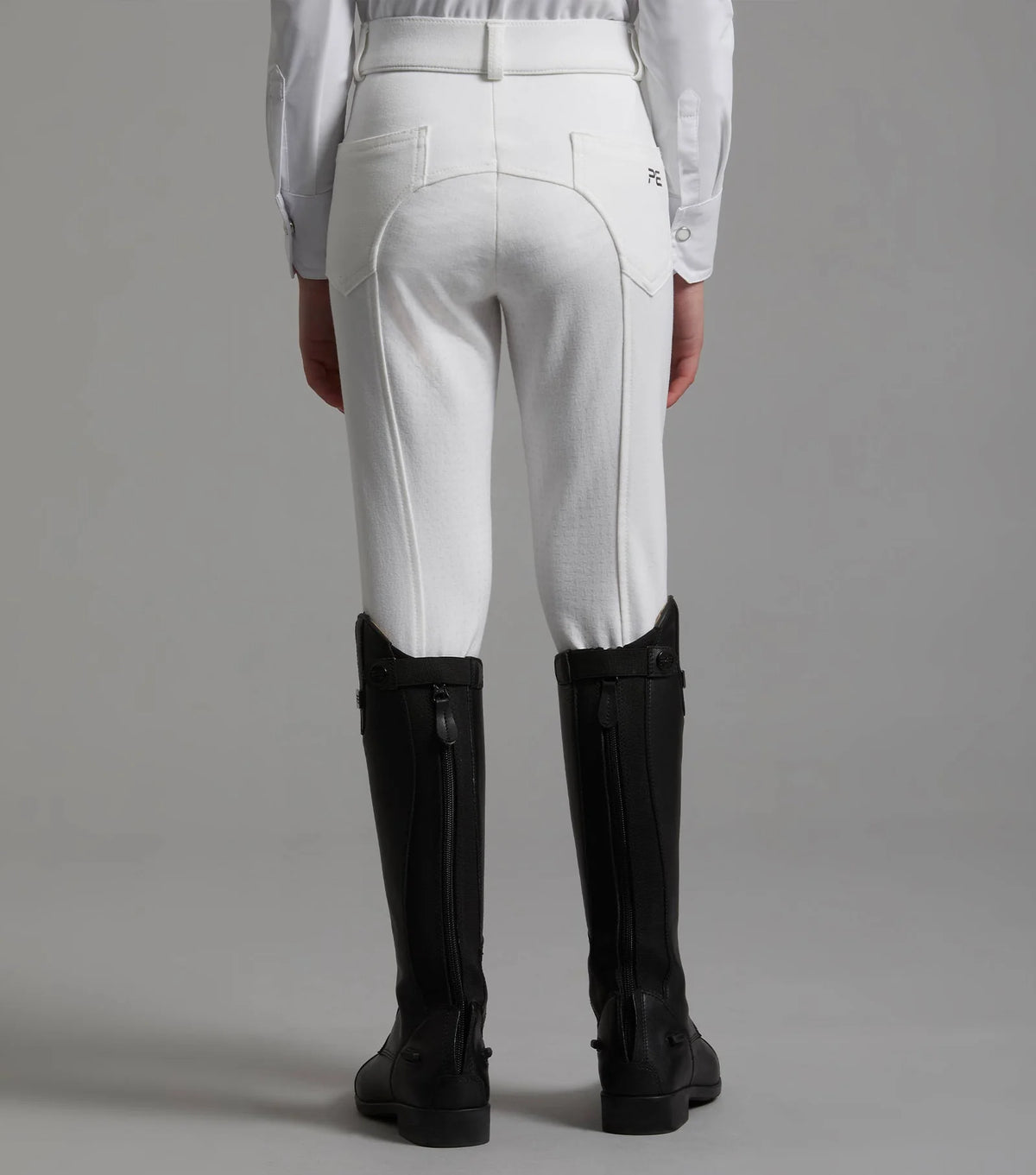 Premier Equine Brava Girls Full Seat Gel Competiton Riding Breeches - White