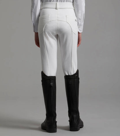 Premier Equine Brava Girls Full Seat Gel Competiton Riding Breeches - White