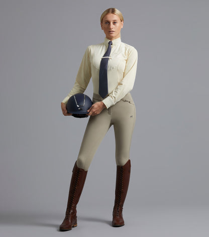 Premier Equine Delta Ladies Full Seat Gel Competition Riding Breeches - Beige - 6