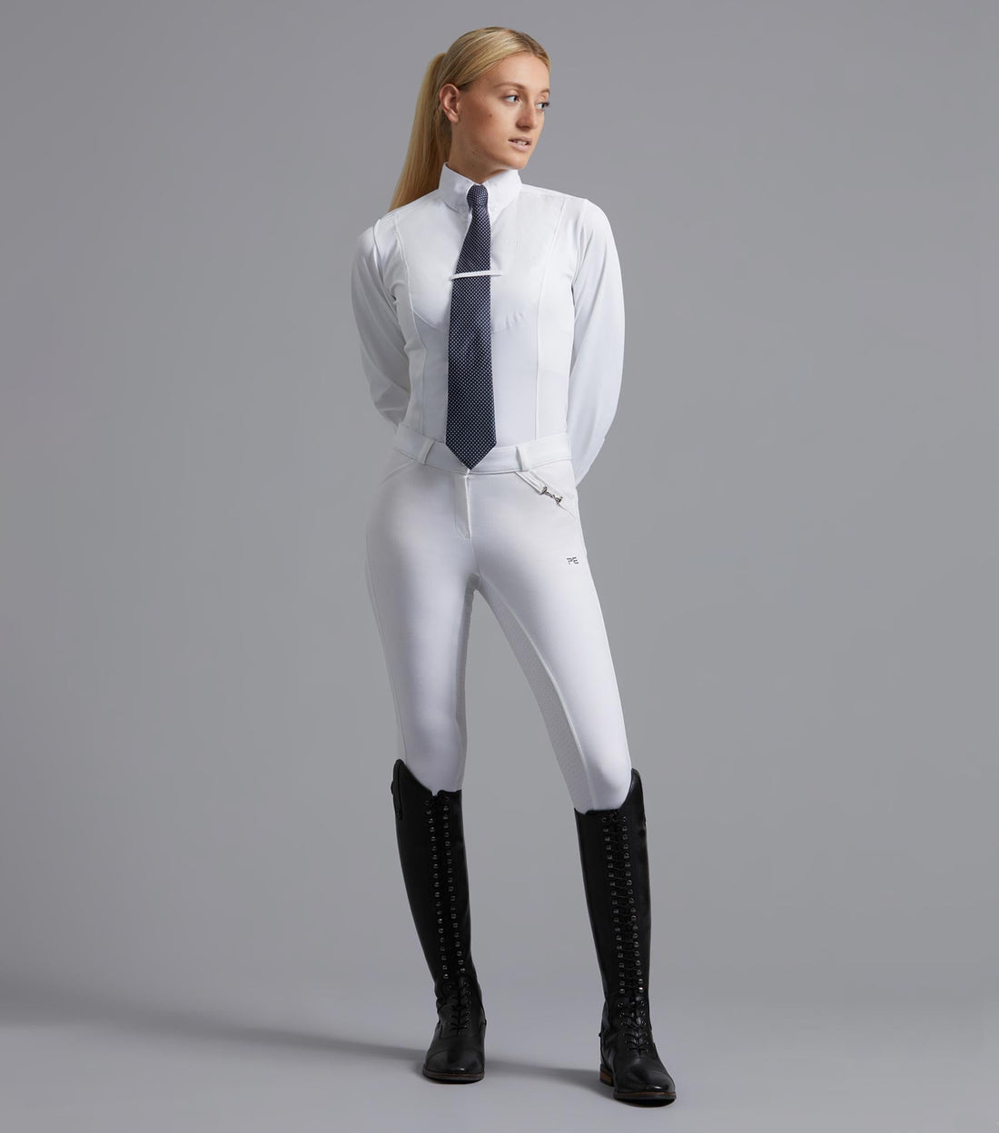 Premier Equine Delta Ladies Full Seat Gel Competition Riding Breeches - White