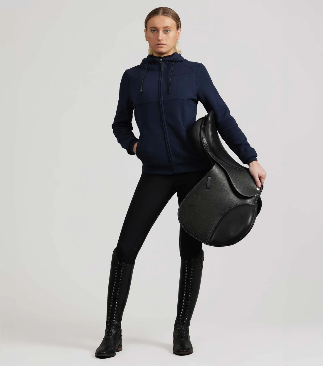 Premier Equine Legato Hooded Full-Zip Sweatshirt Phantom - Navy