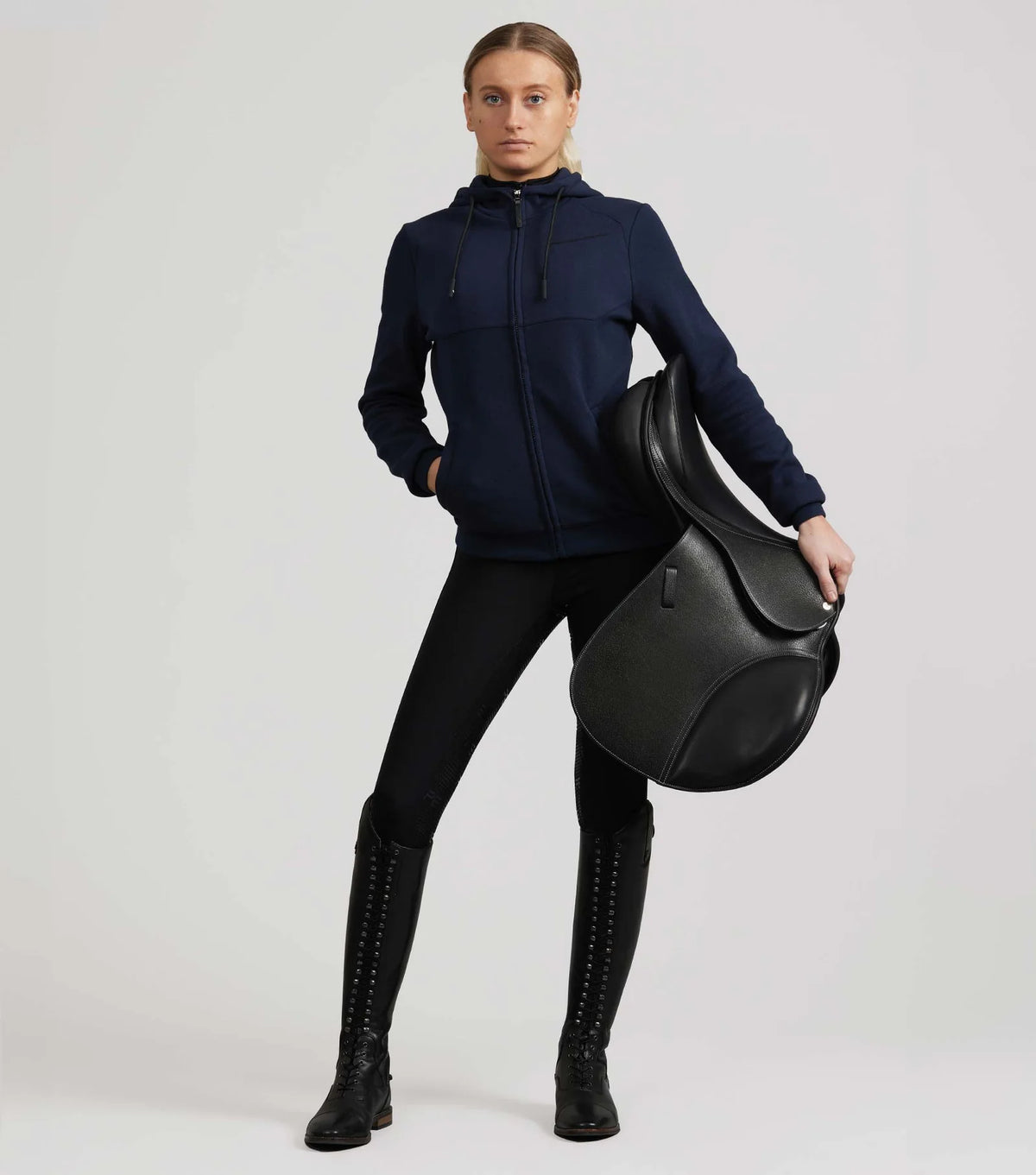Premier Equine Legato Hooded Full-Zip Sweatshirt Phantom - Navy