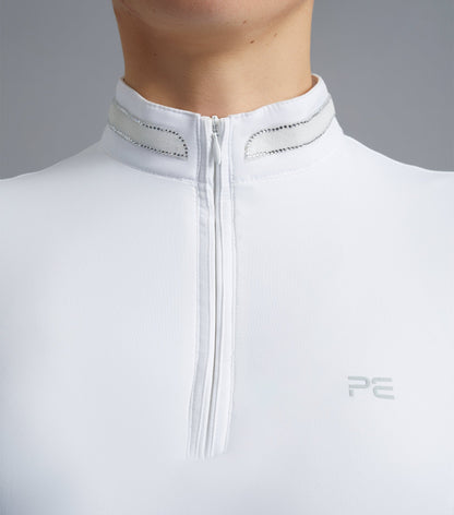 Premier Equine Maria Diamante Show Shirt - White - 4