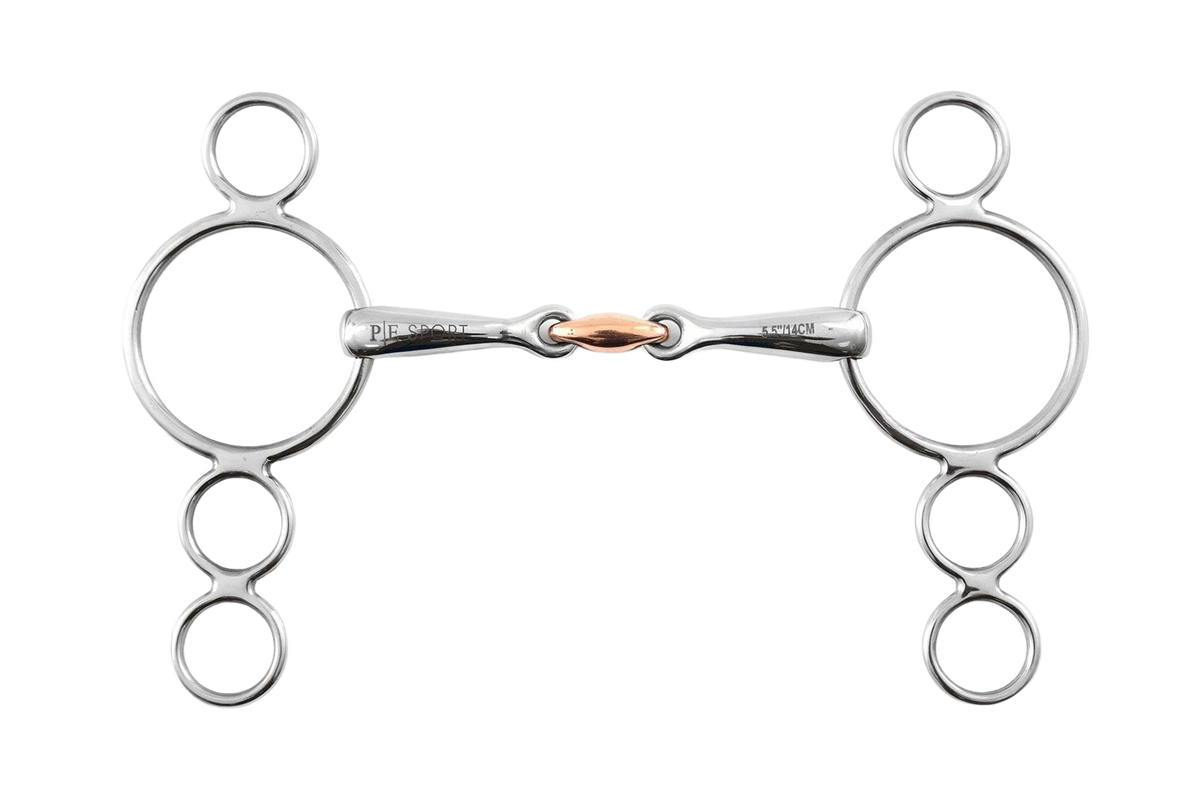 Premier Equine Three Ring Dutch Gag with Copper Lozenge