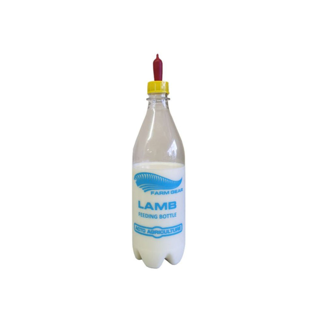 Lamb feeding bottle with Pritchard yellow teat