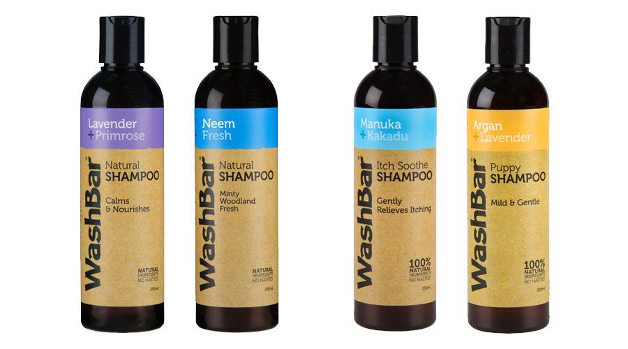 WashBar natural dog shampoo range