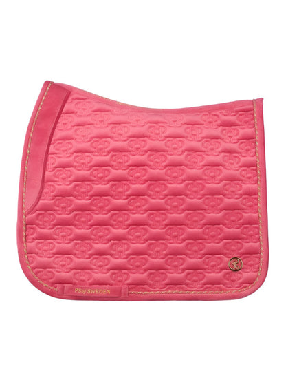 PS of Sweden Dressage Pad Velvet Monogram - Scarlet Pink