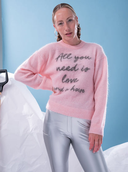 PS of Sweden Quote Mohair Mix Sweater - Party Pink