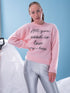 PS of Sweden Quote Mohair Mix Sweater - Party Pink