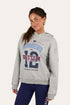 Ringers Western Ace Womens Oversized Hoodie - Grey Marle Front