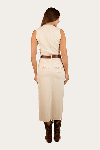 Ringers Western Airlie Womens Denim Dress - Off White Back
