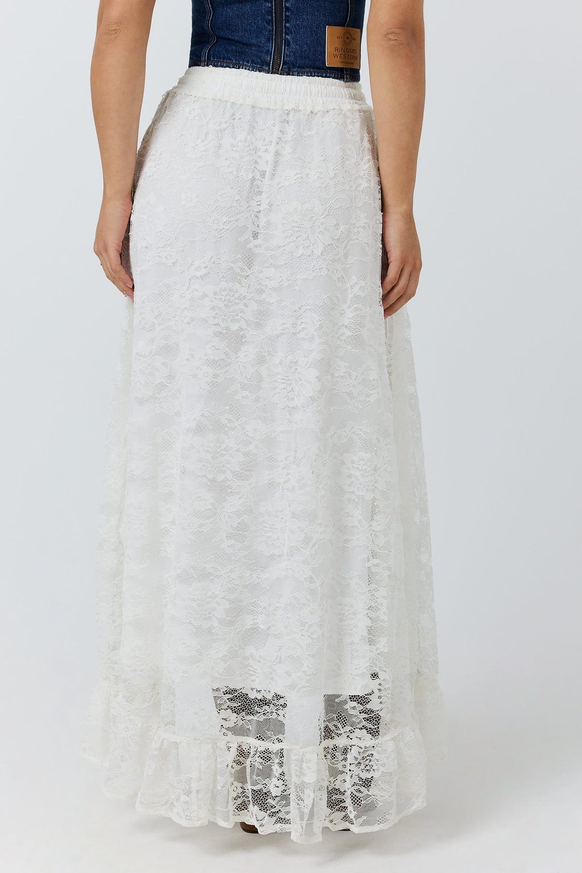 Ringers Western Almost A Cowgirl Womens Shirred Maxi Skirt - Back