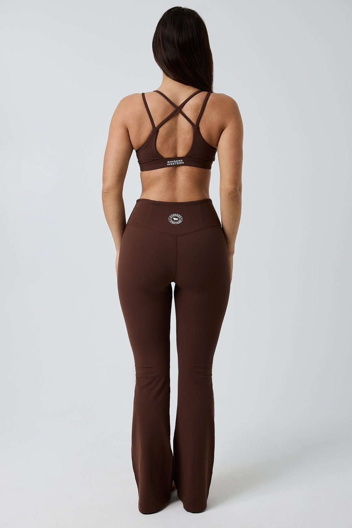 Ringers Western Anikafit Womens Bootleg Flare Legging - Chocolate Back
