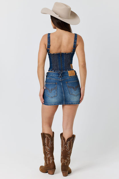 Ringers Western Asher Womens Bustier Top - Classic Blue Back