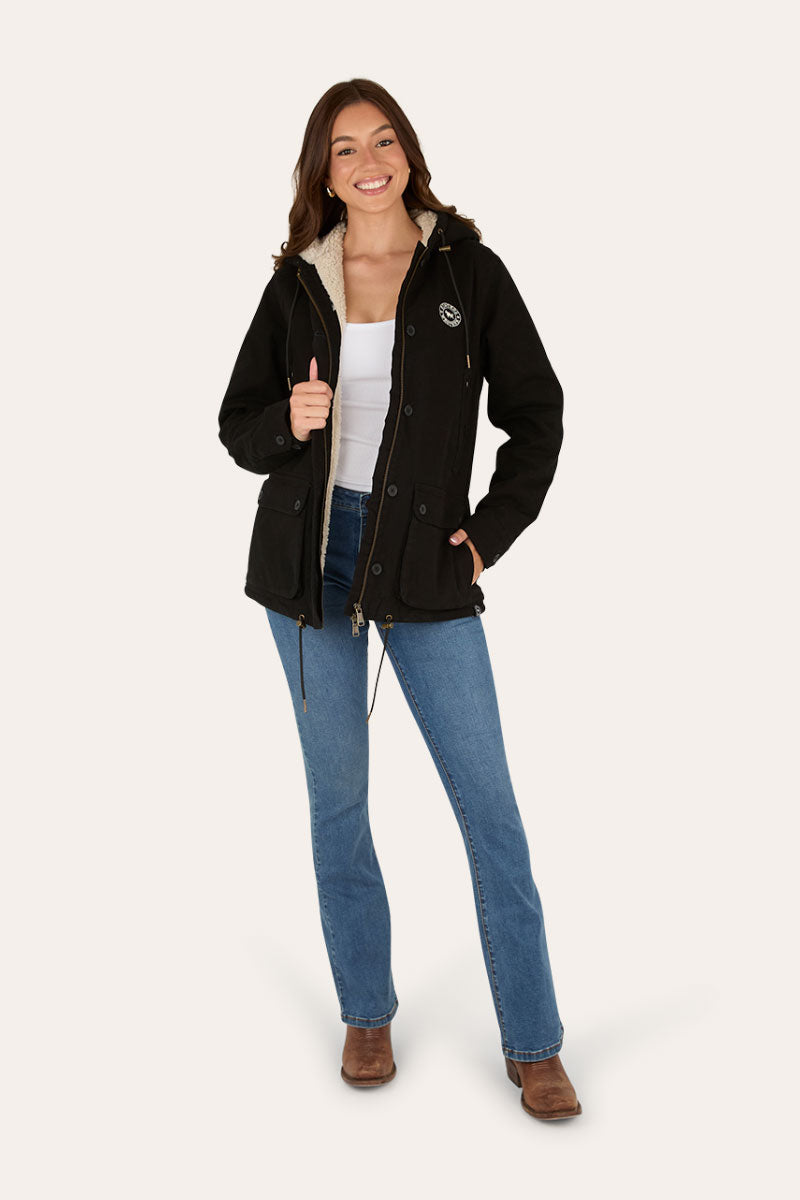 Ringers Western Aspen Womens Canvas Jacket - Black Front