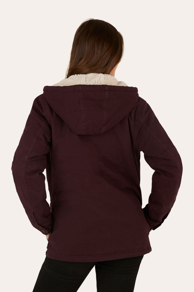 Ringers Western Aspen Womens Canvas Jacket - Burgundy Back