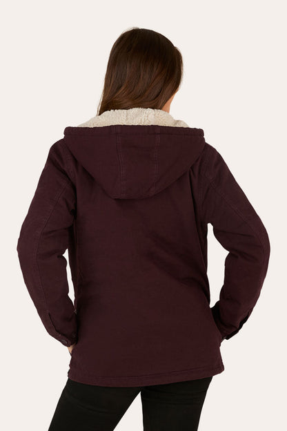 Ringers Western Aspen Womens Canvas Jacket - Burgundy Back