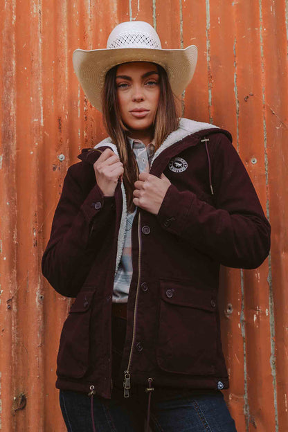 Ringers Western Aspen Womens Canvas Jacket - Burgundy Lifestyle