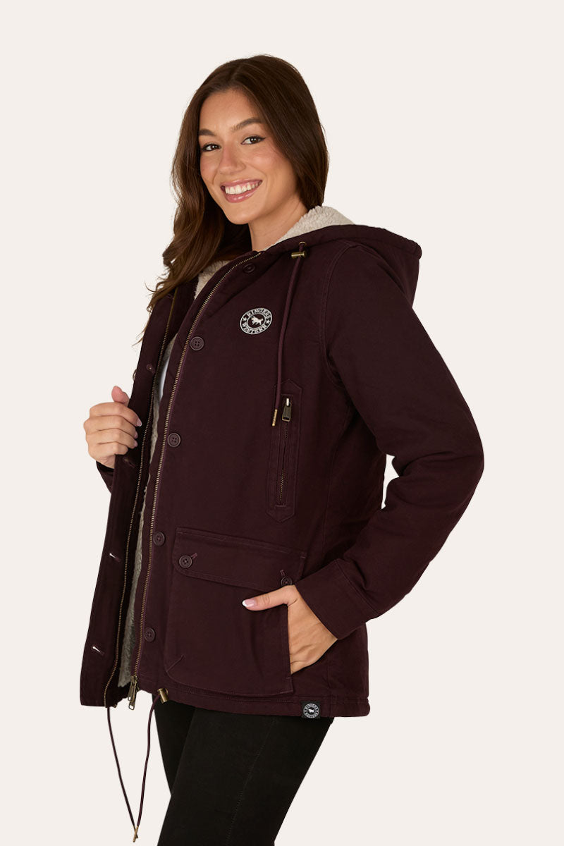 Ringers Western Aspen Womens Canvas Jacket - Burgundy Side