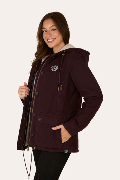 Ringers Western Aspen Womens Canvas Jacket - Burgundy Side