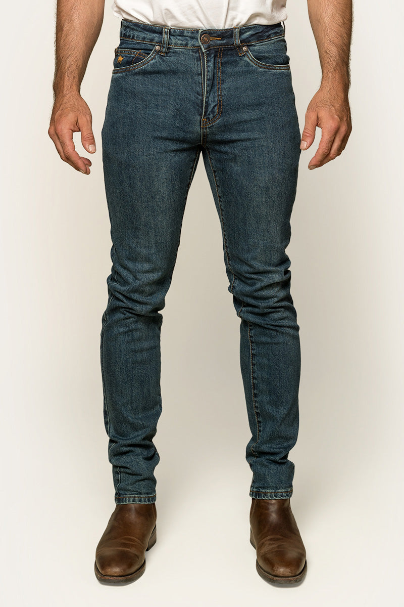 Ringers Western Austin Mens Mid Rise Slim Fit Jeans - True Blue Set