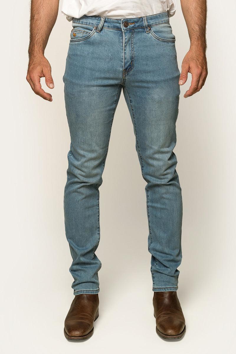 Ringers Western Austin Mens Mid Rise Slim Fit Jeans - Vintage Light Blue