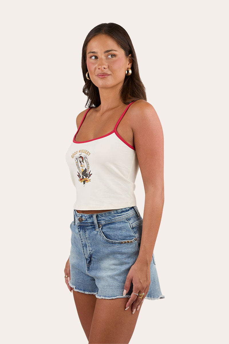 Ringers Western Bad Cowgirls Womens Tank - Off White - 7
