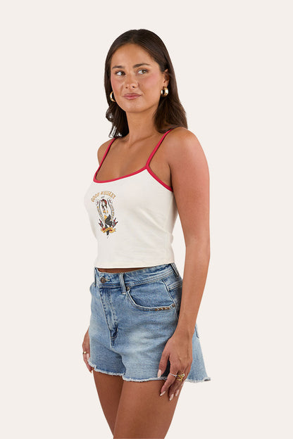 Ringers Western Bad Cowgirls Womens Tank - Off White - 7