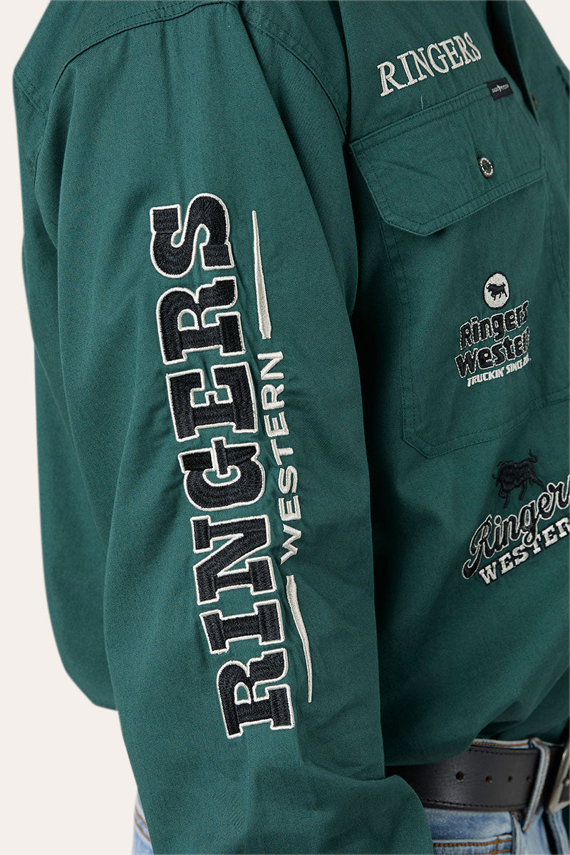 Ringers Western Barrelman Mens Full Button Work Shirt - Side
