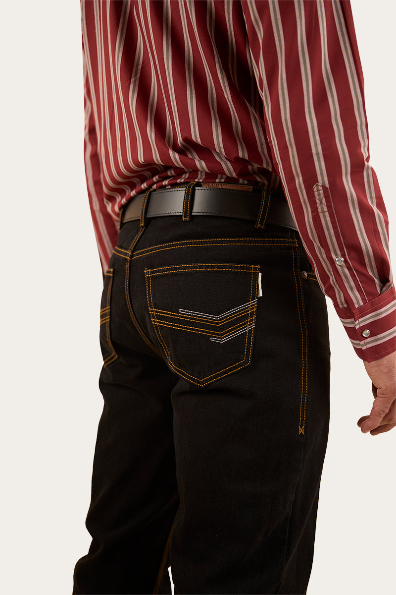 Ringers Western Barrington Mens Mid Rise Slim Fit Jean - Black - 8