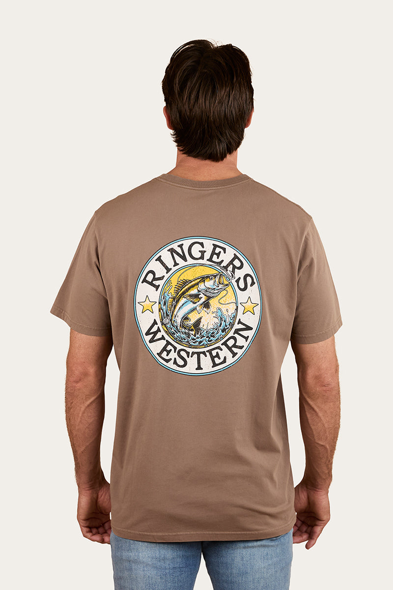 Ringers Western Big Catch Mens Loose Fit T-Shirt - Mushroom