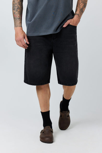 Ringers Western Bodie Mens Denim Short - Black Wash Front