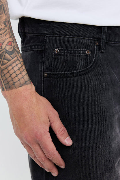 Ringers Western Bodie Mens Denim Short - Black Wash Side