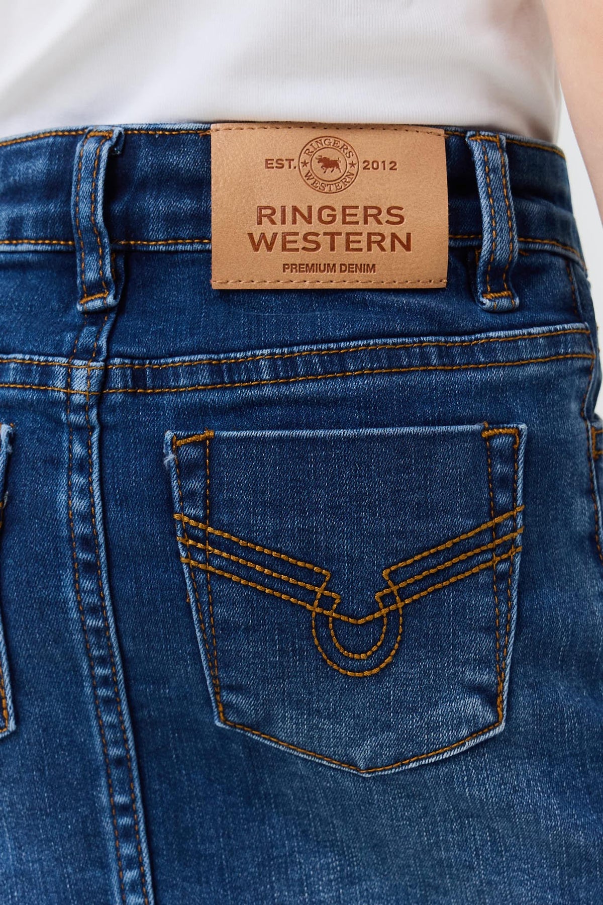 Ringers Western Boot Scoot Kids Girls Denim Skirt