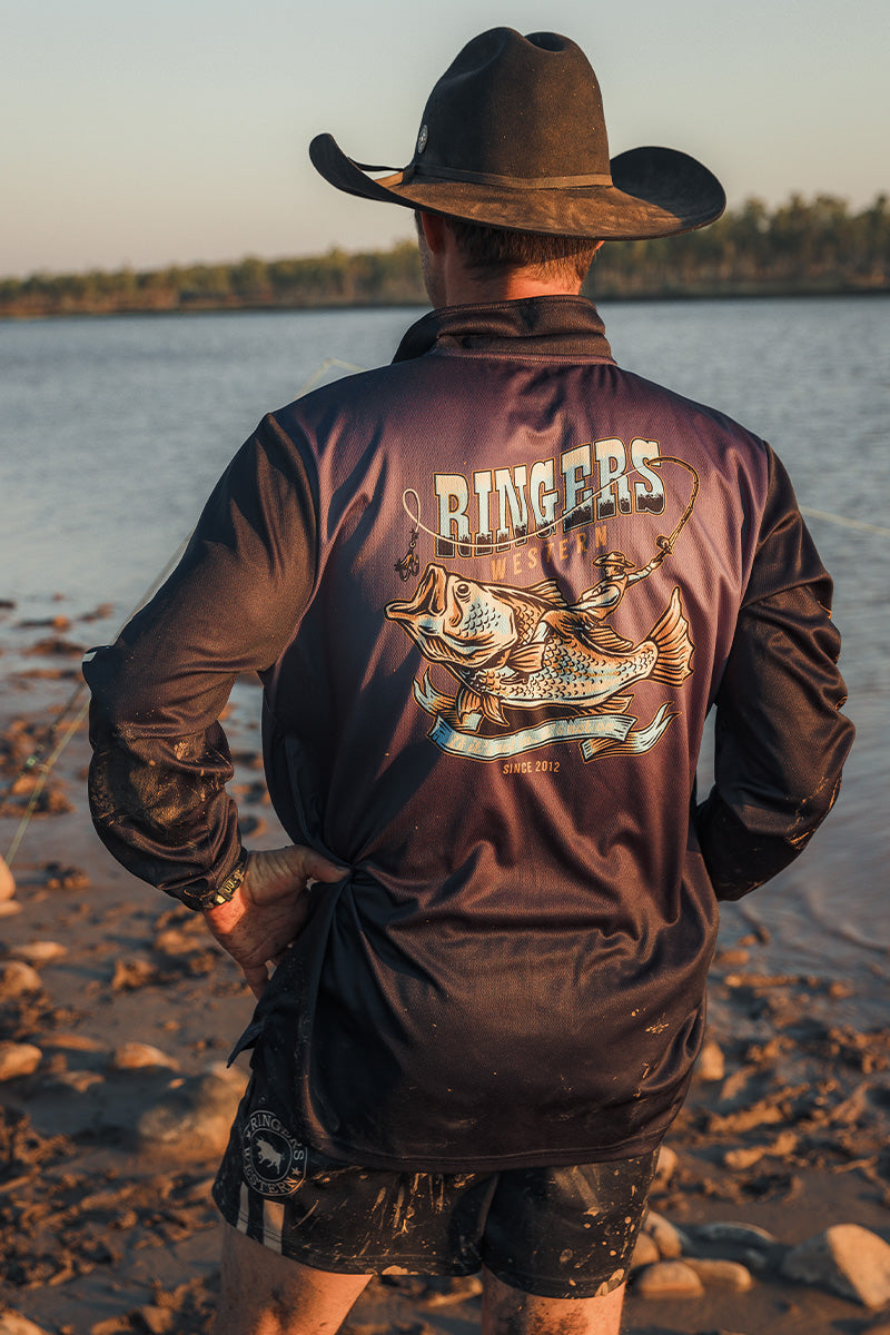 Ringers Western Buckin Barra Unisex Fishing Jersey