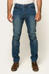Ringers Western Burke Mens Mid Rise Tapered Slim Leg Jeans - Mid Blue