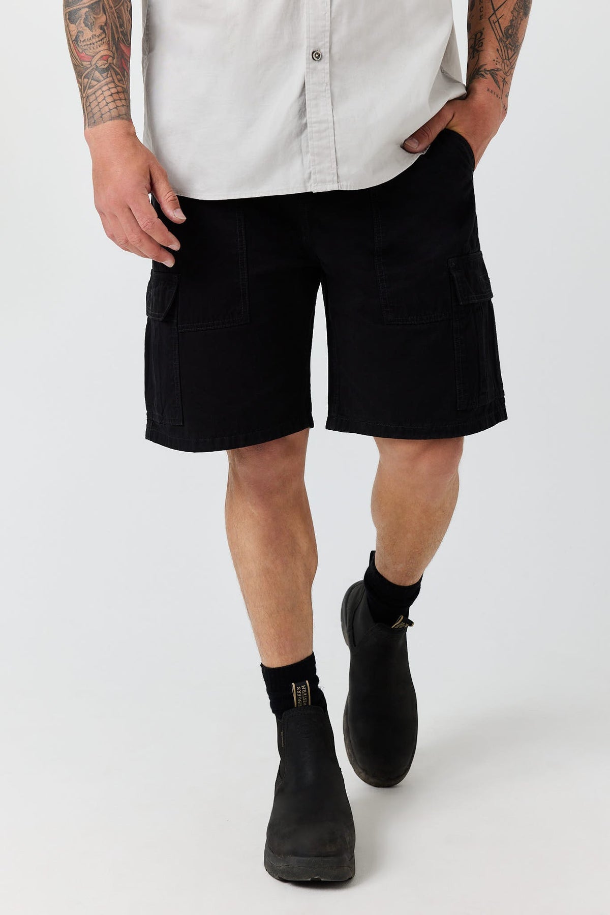 Ringers Western Bushland Cargo Walk Short - Charcoal Front