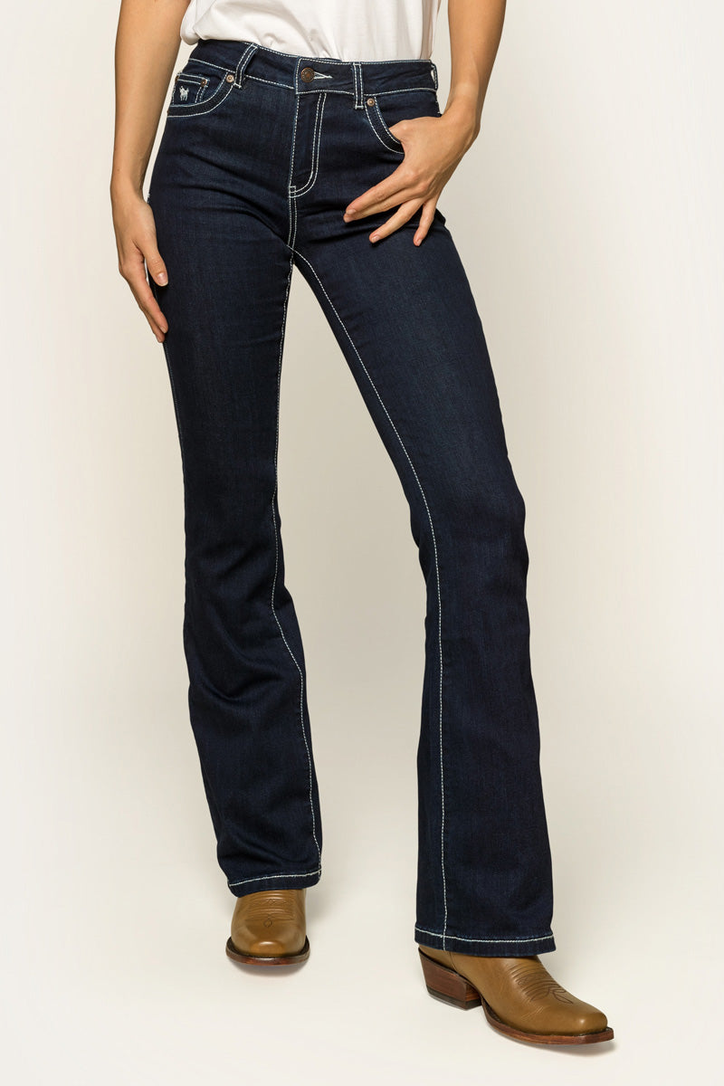Ringers Western Caroline Womens Mid Rise Bootleg Jean - Indigo Blue Set