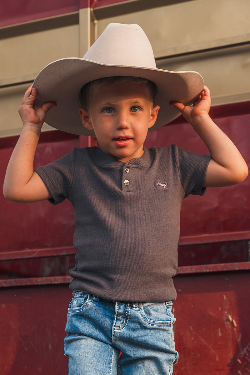 Ringers Western Casey Kids Rib Henley Top