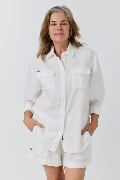 Ringers Western Celine Womens Oversized Linen Shirt - 3